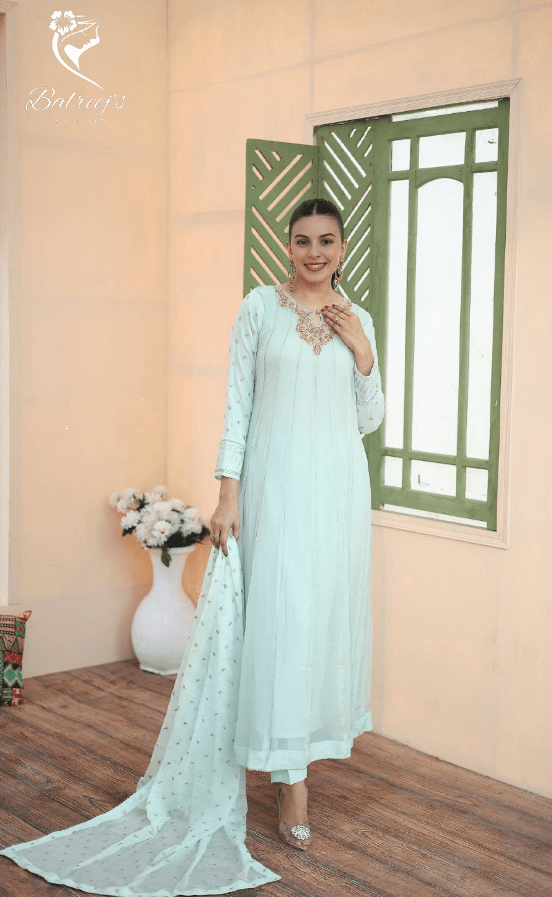 Aliza Embroidered Chiffon Maxi image 2