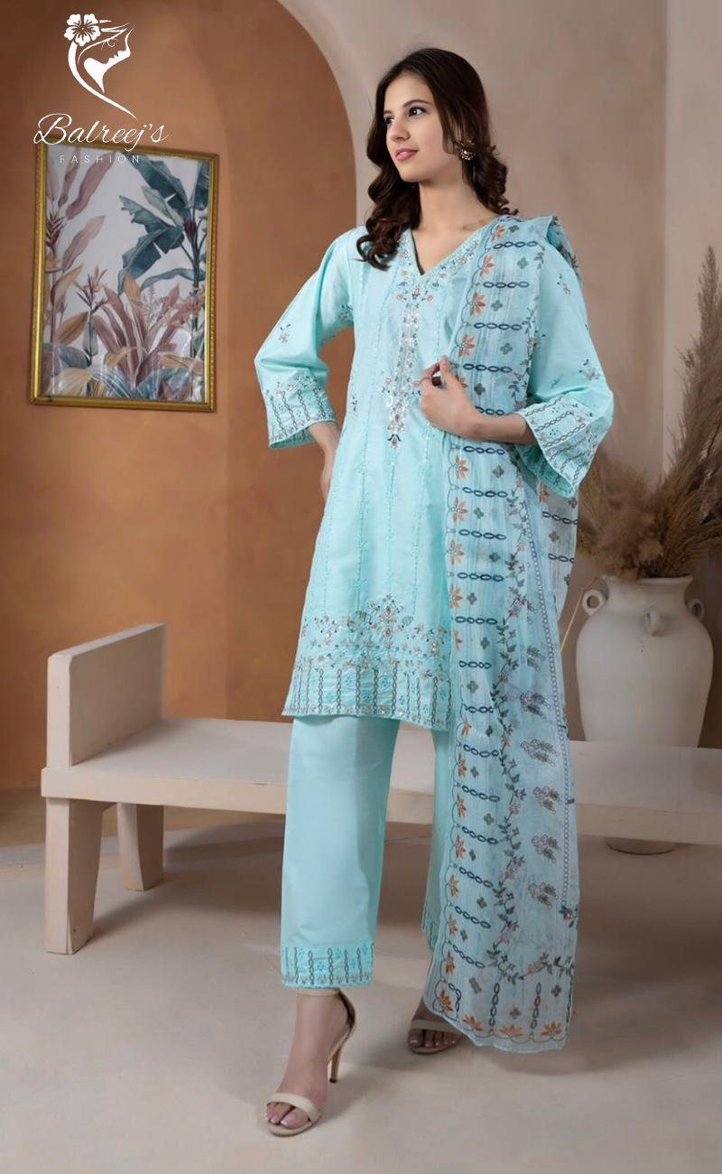 Sitara 3Pc  Lawn Khaddi Set image 4