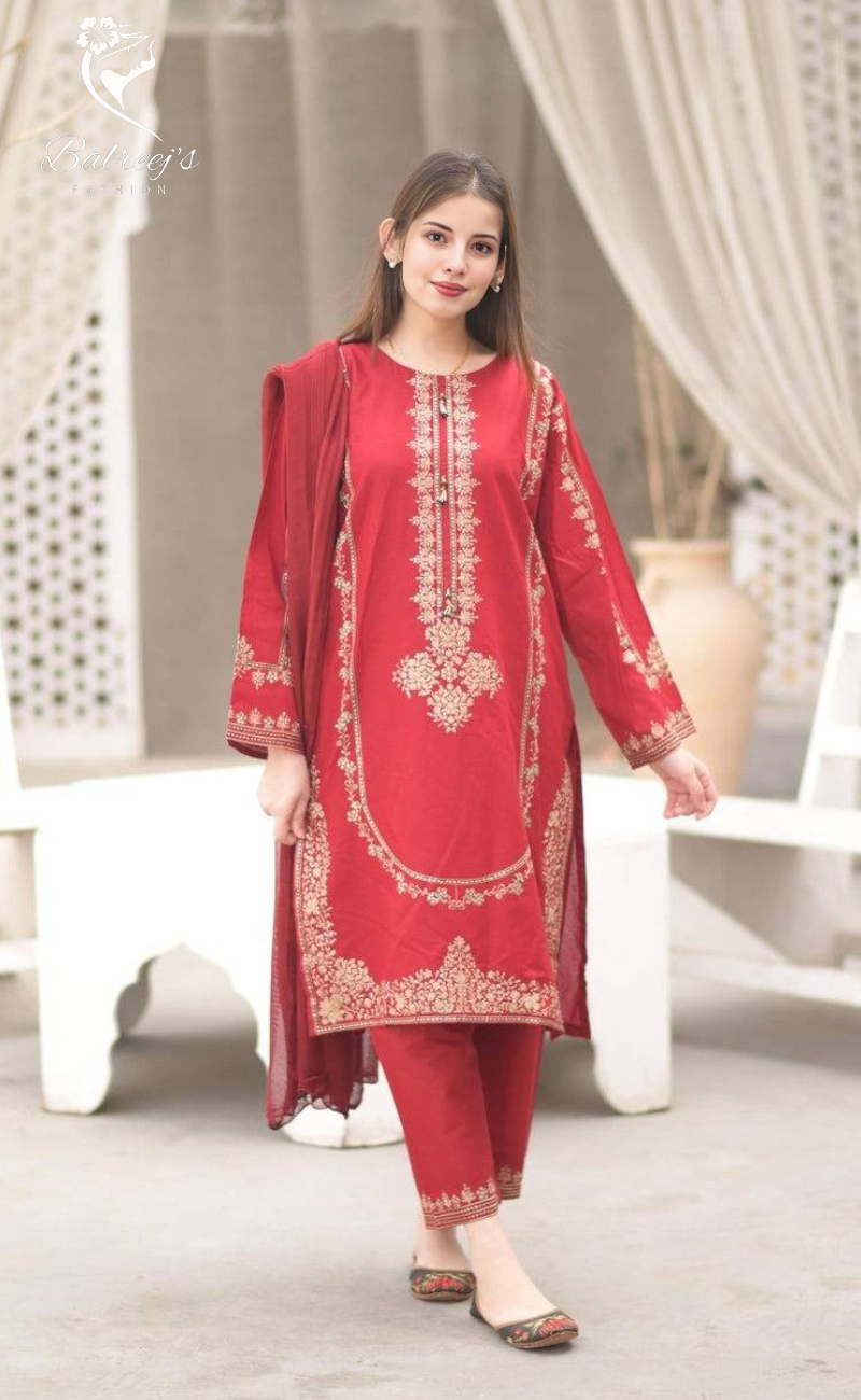 Afsa Maroon - BalreejFashion image 0