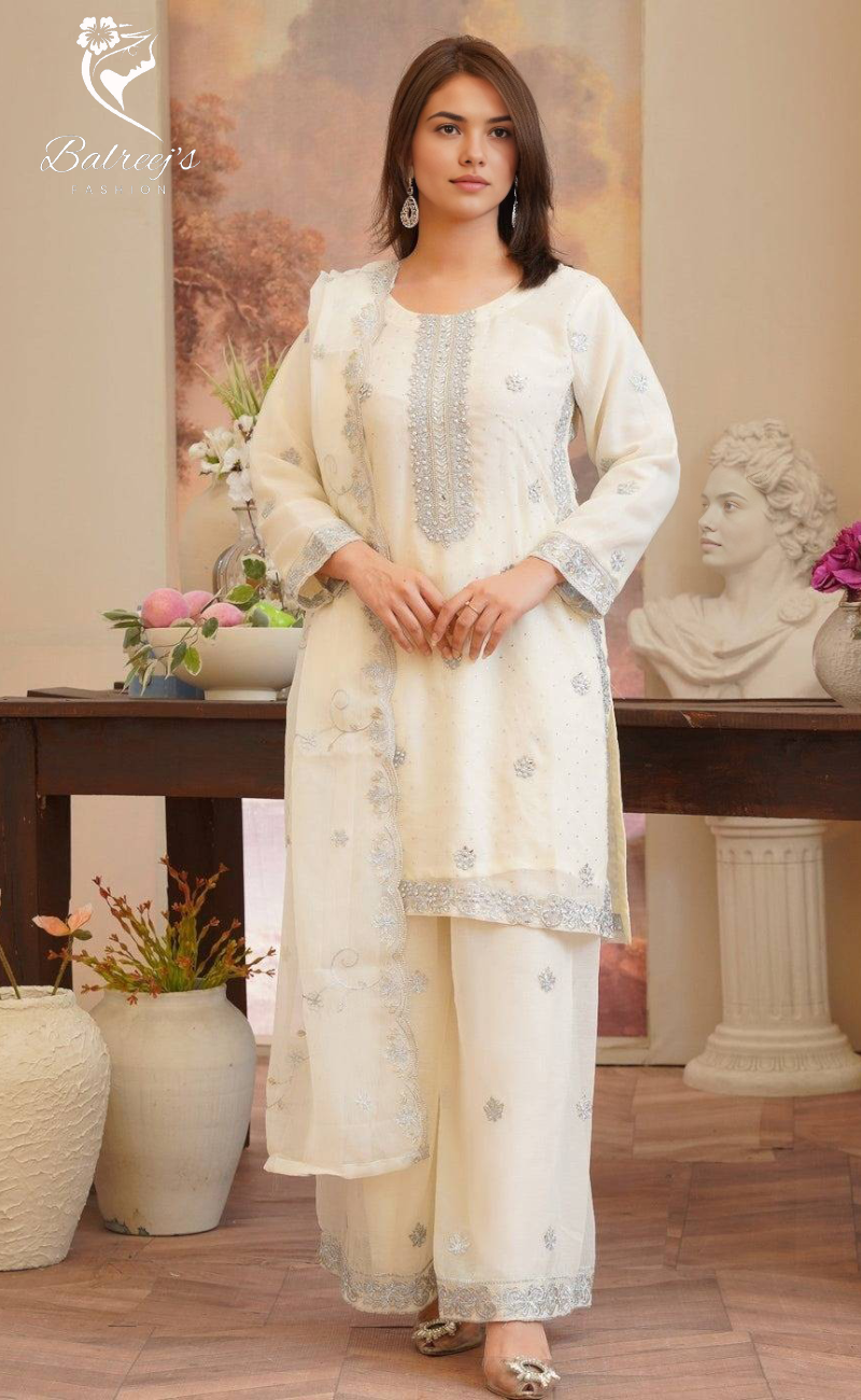 Mahira Off White - BalreejFashion image 0