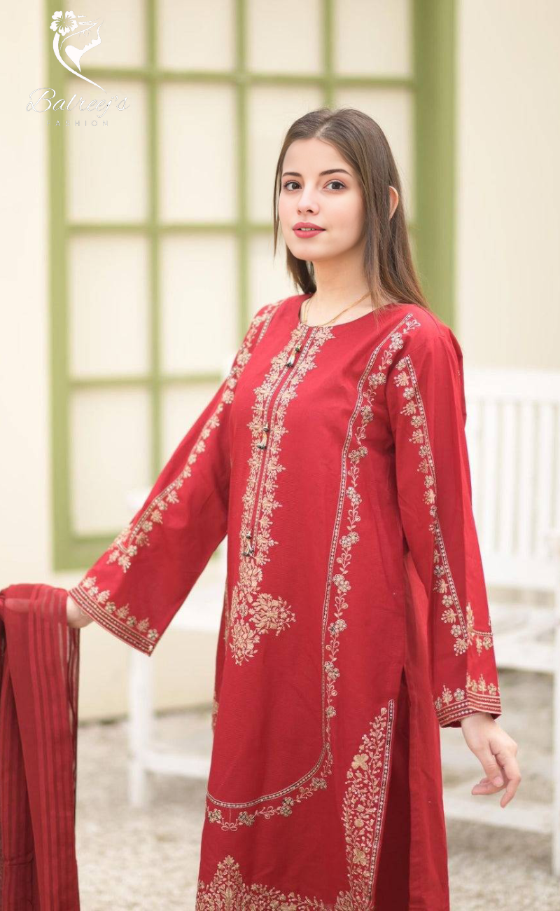 Afsa Maroon - BalreejFashion image 1