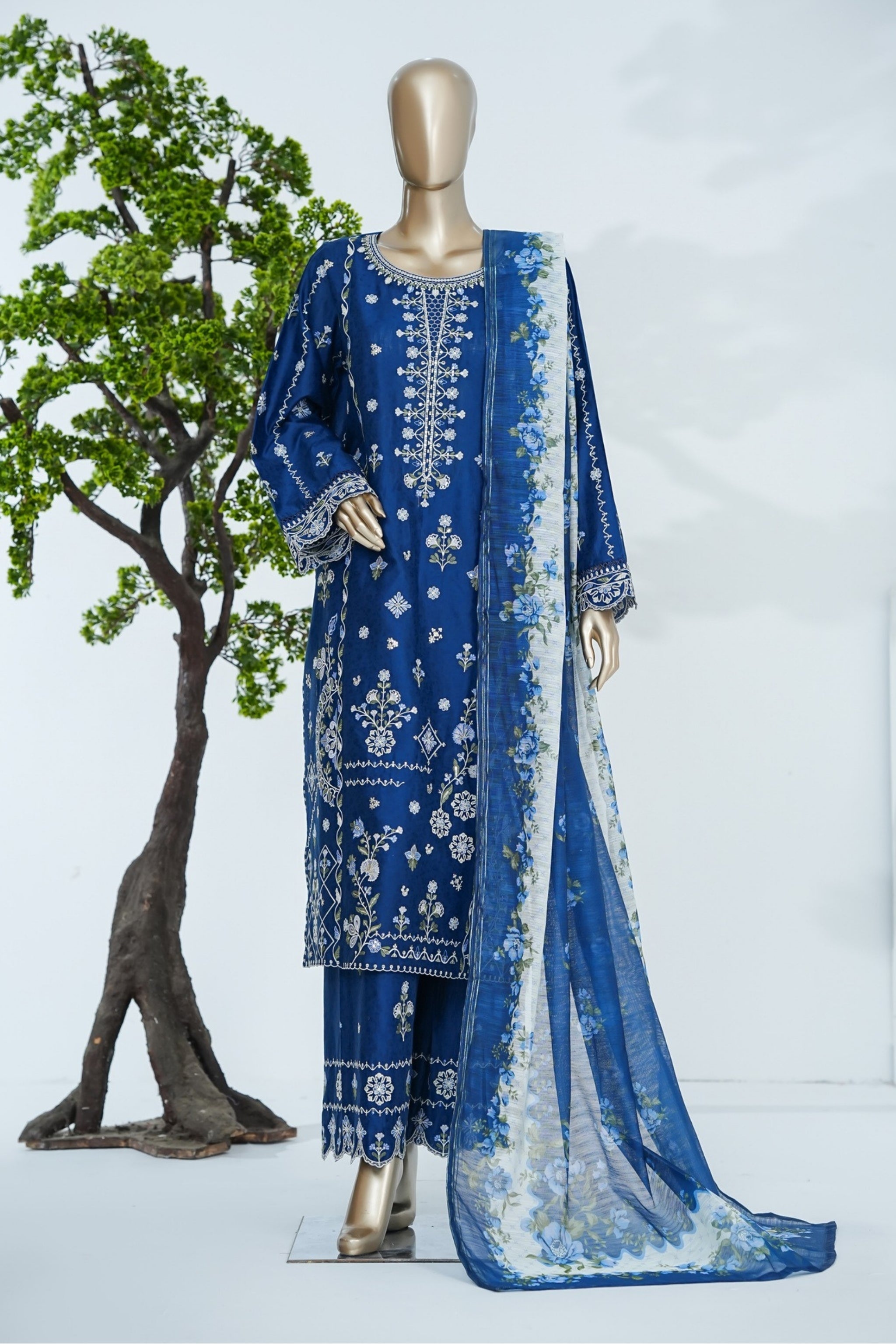 BS - 001 - Bin Saeed Embroidered Printed Lawn - Royal Blue - Boutique By MaryamBoutique By MaryamBoutique By MaryamsBS - 001 - Bin Saeed Embroidered Printed Lawn - Royal Blue