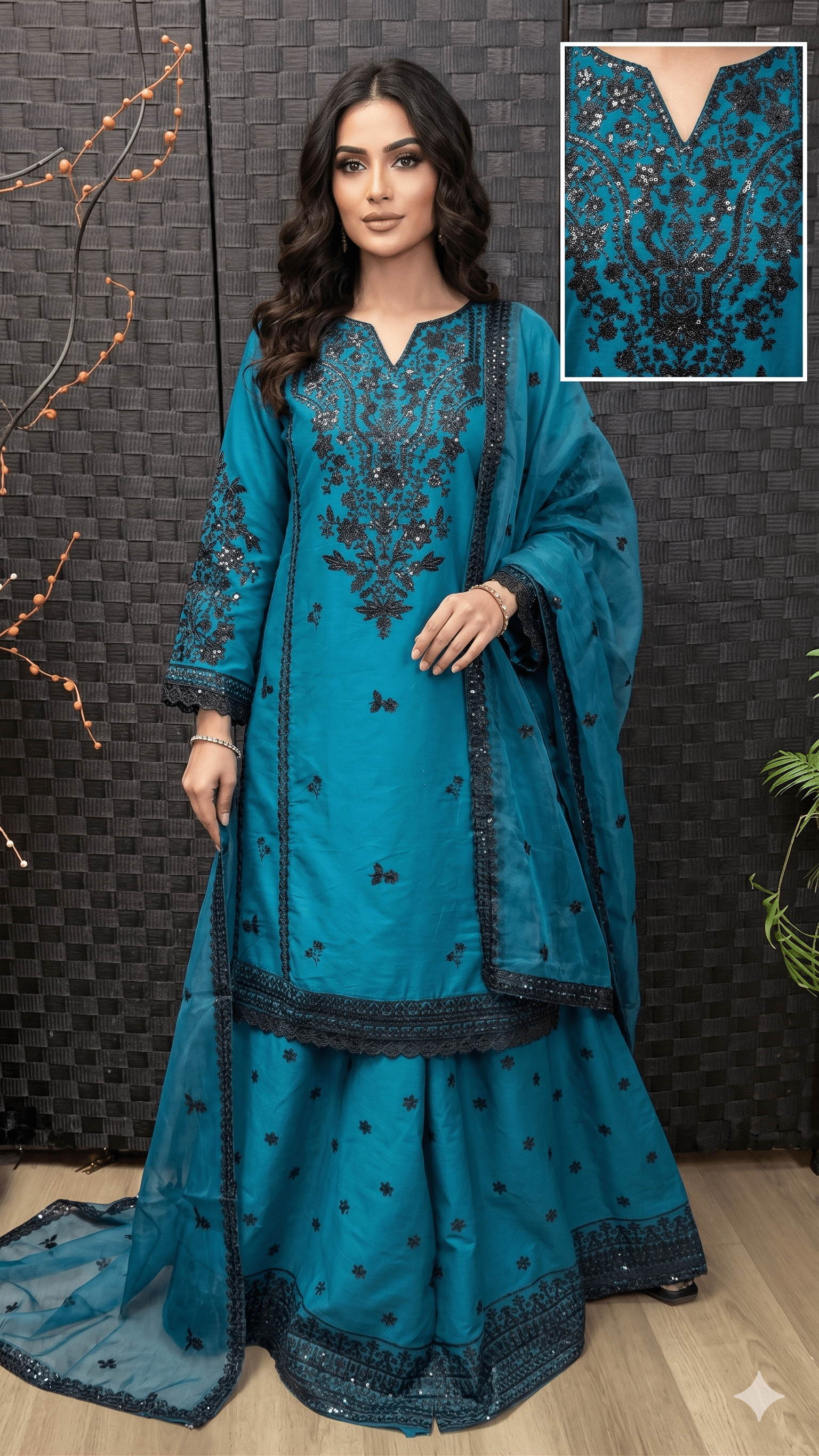 CE - 01 Cotton Embroidered Shirt & Sharara with Organza Dupatta | 3 - Piece Suit - Boutique By MaryamBoutique By MaryamBoutique By MaryamCE-01-Pink-SspinkCE - 01 Cotton Embroidered Shirt & Sharara with Organza Dupatta | 3 - Piece Suit
