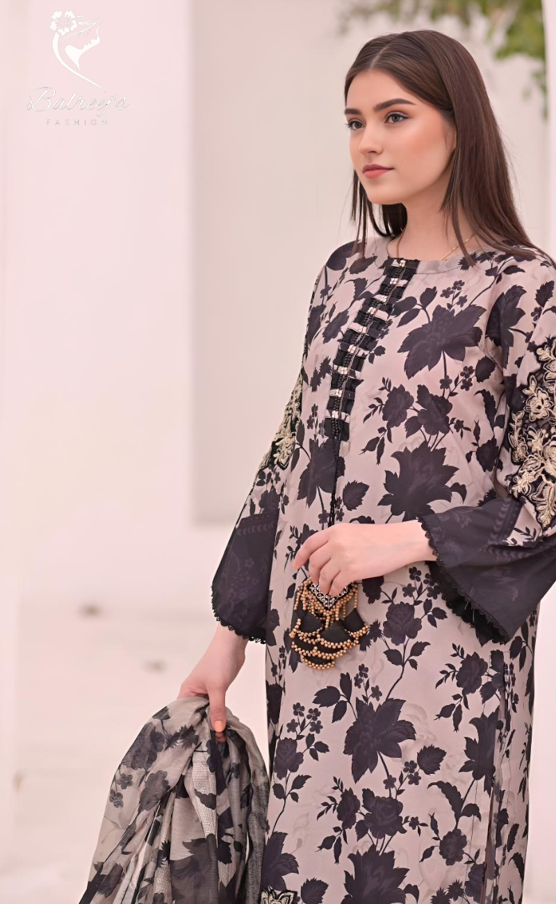 Lawn Cotton Set – Khaadi Elegance image 3