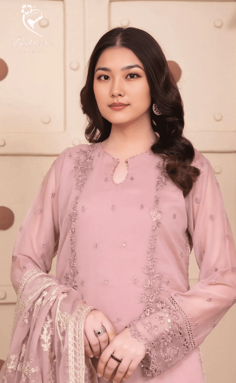 Chiffon Embroidered Sequin Dupatta Suit image 7