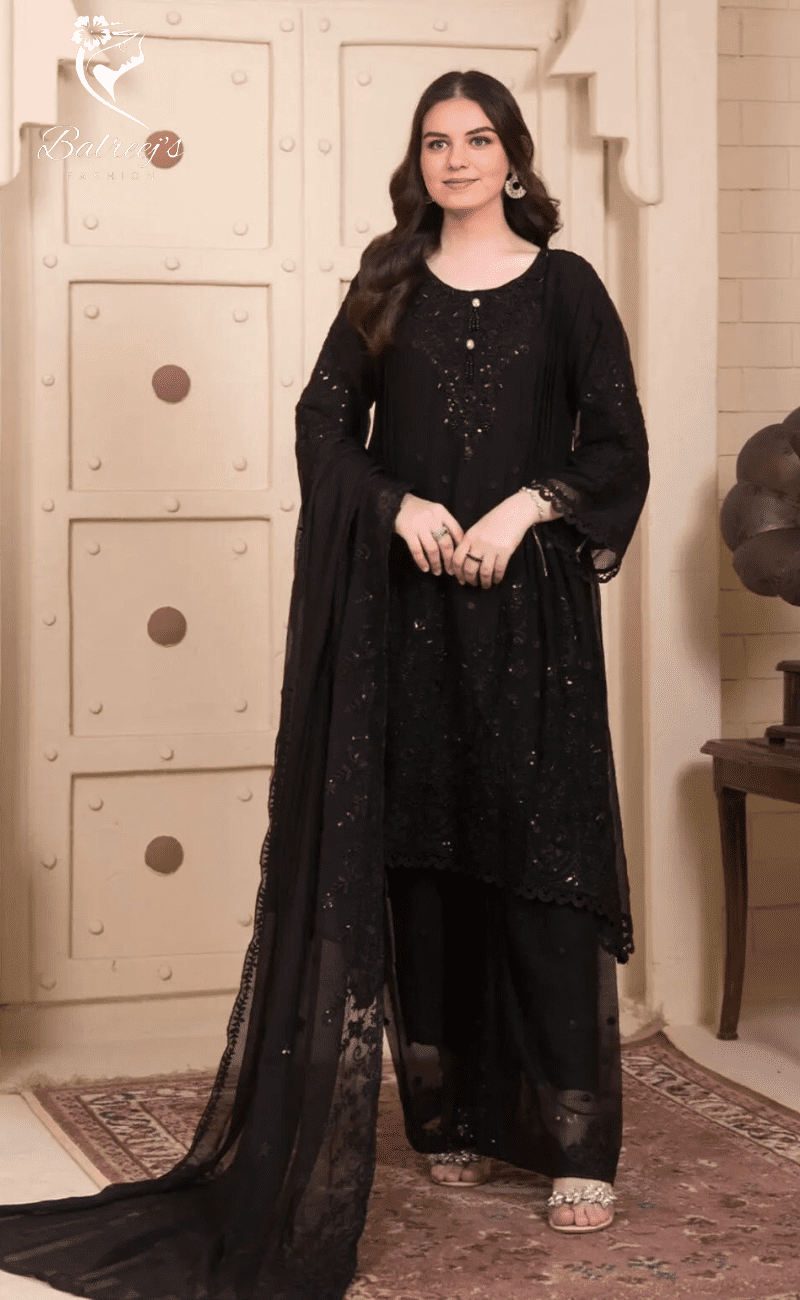 Chiffon Frock & Plazo – Festive Edition image 1