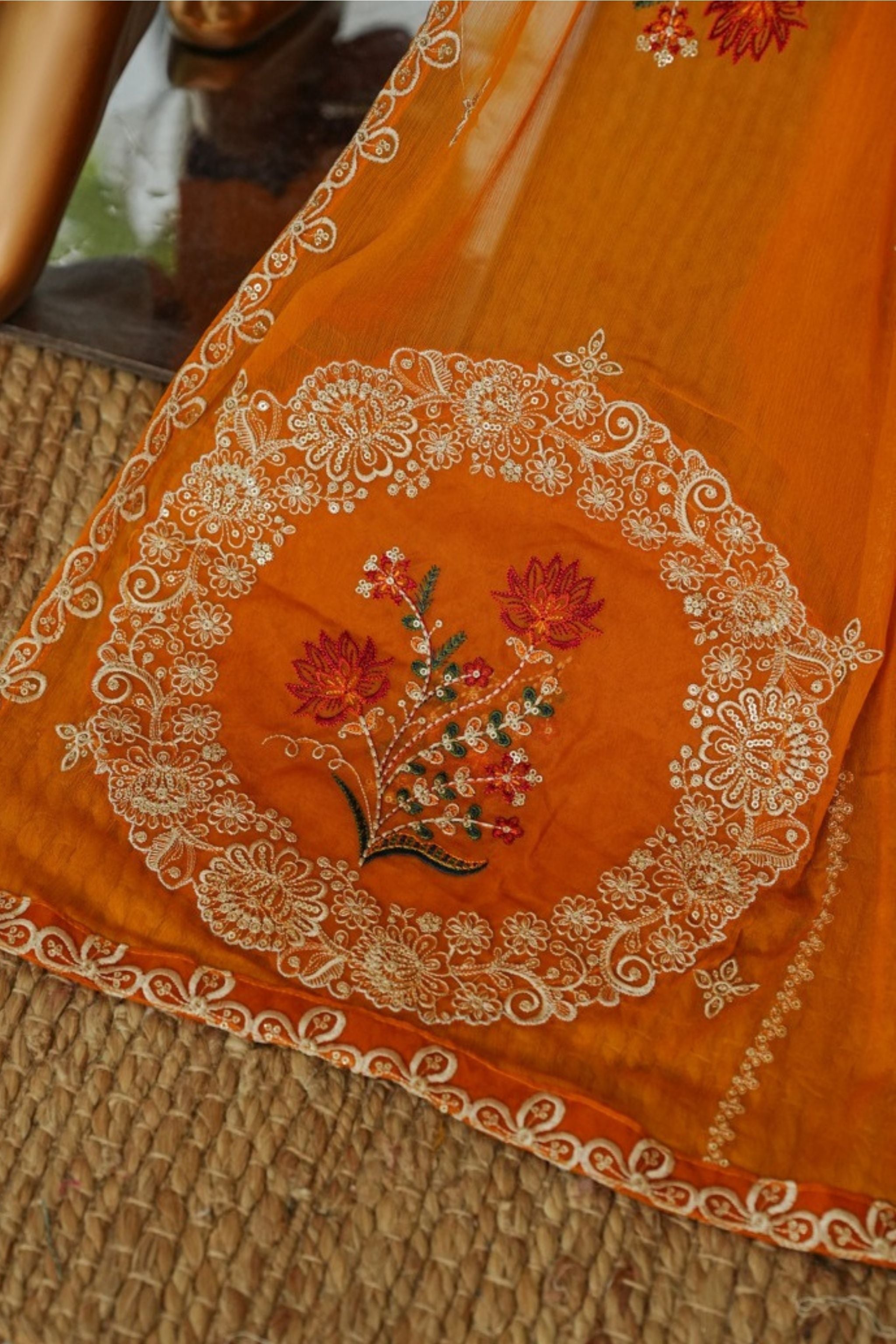 ECF - 02 Bin Saeed Original Orange Embroidered Cotton Fabric 3 - Piece Suit - Size S - M - L - Boutique By MaryamBoutique By MaryamBoutique By MaryamECF-02-SsECF - 02 Bin Saeed Original Orange Embroidered Cotton Fabric 3 - Piece Suit - Size S - M - L