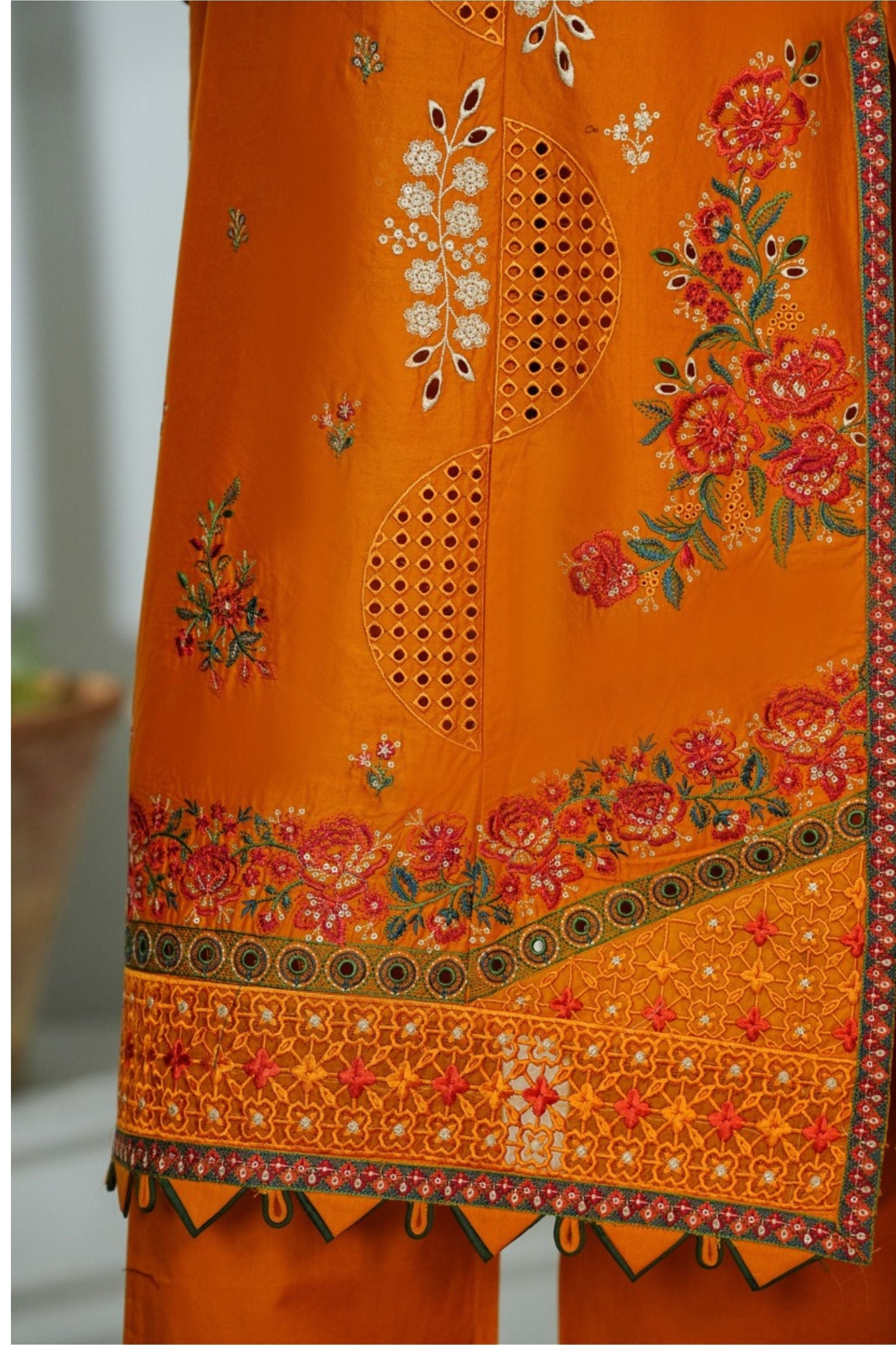 ECF - 02 Bin Saeed Original Orange Embroidered Cotton Fabric 3 - Piece Suit - Size S - M - L - Boutique By MaryamBoutique By MaryamBoutique By MaryamECF-02-SsECF - 02 Bin Saeed Original Orange Embroidered Cotton Fabric 3 - Piece Suit - Size S - M - L