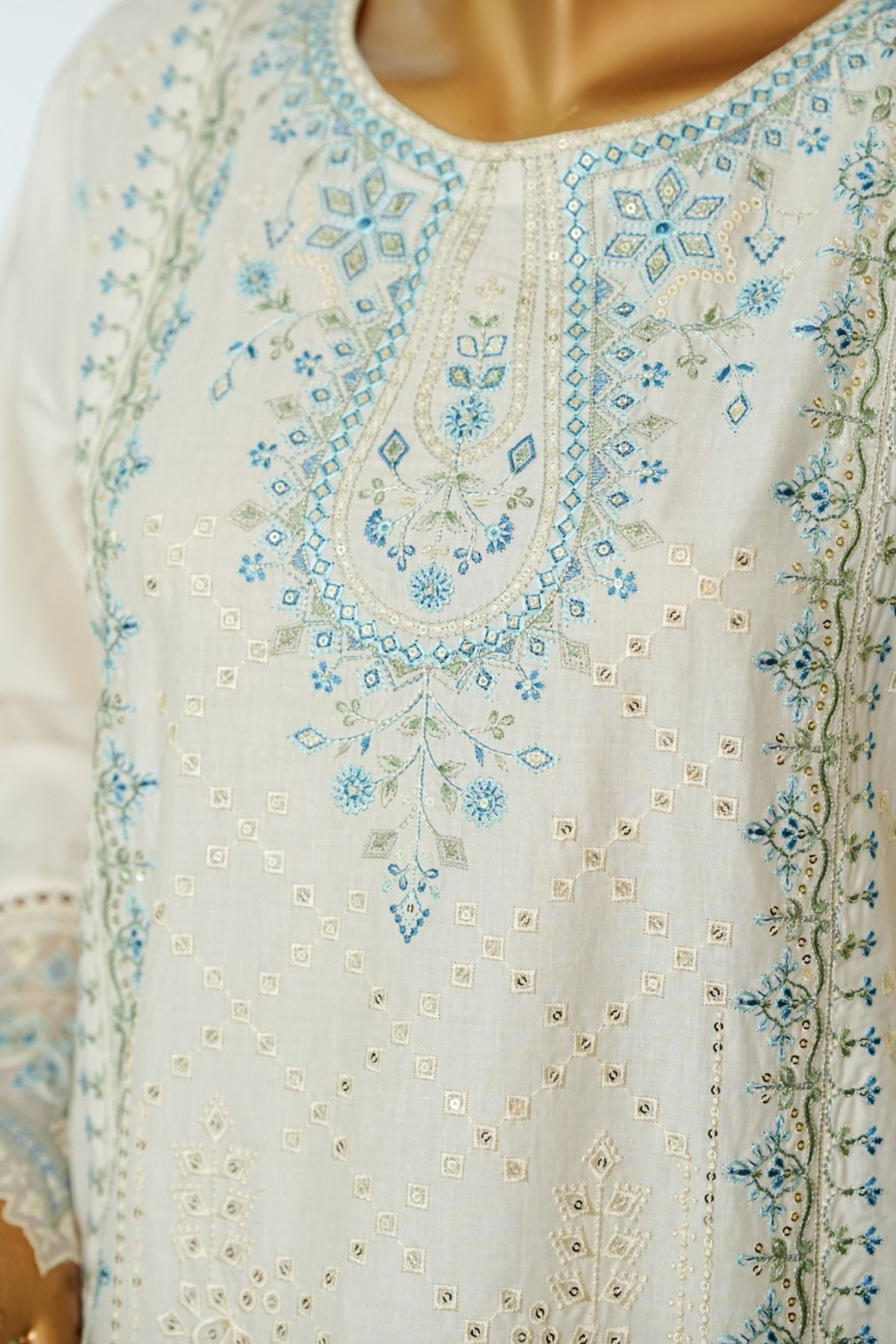 ECF - 15 Bin Saeed Original Cream Embroidered Cotton Fabric 3 - Piece Suit - Size S - M - L - Boutique By MaryamBoutique By MaryamBoutique By MaryamECF-15-SsECF - 15 Bin Saeed Original Cream Embroidered Cotton Fabric 3 - Piece Suit - Size S - M - L