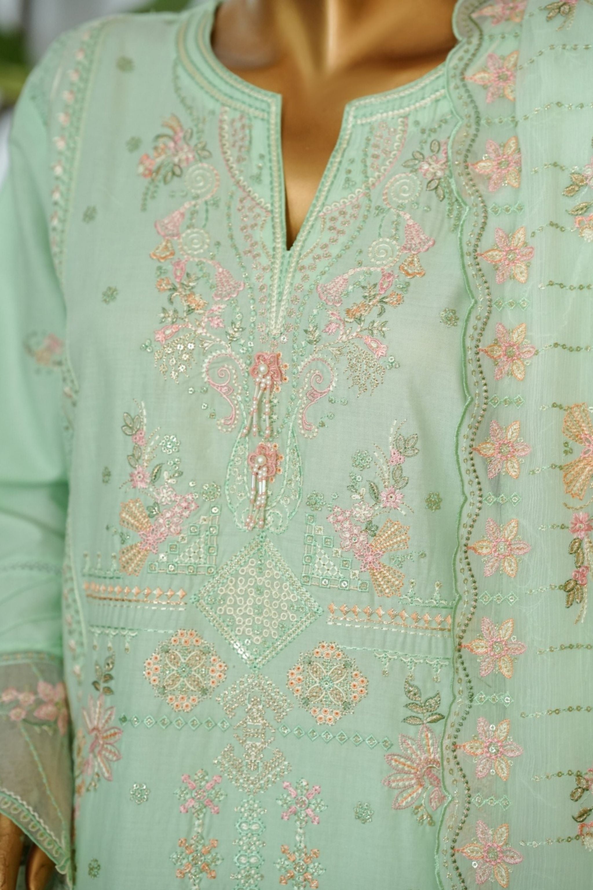 ECF - 17 Bin Saeed Original Apple Green Embroidered Cotton Fabric 3 - Piece Suit - Size S - M - L - Boutique By MaryamBoutique By MaryamBoutique By MaryamECF-17-SsECF - 17 Bin Saeed Original Apple Green Embroidered Cotton Fabric 3 - Piece Suit - Size S - M - L