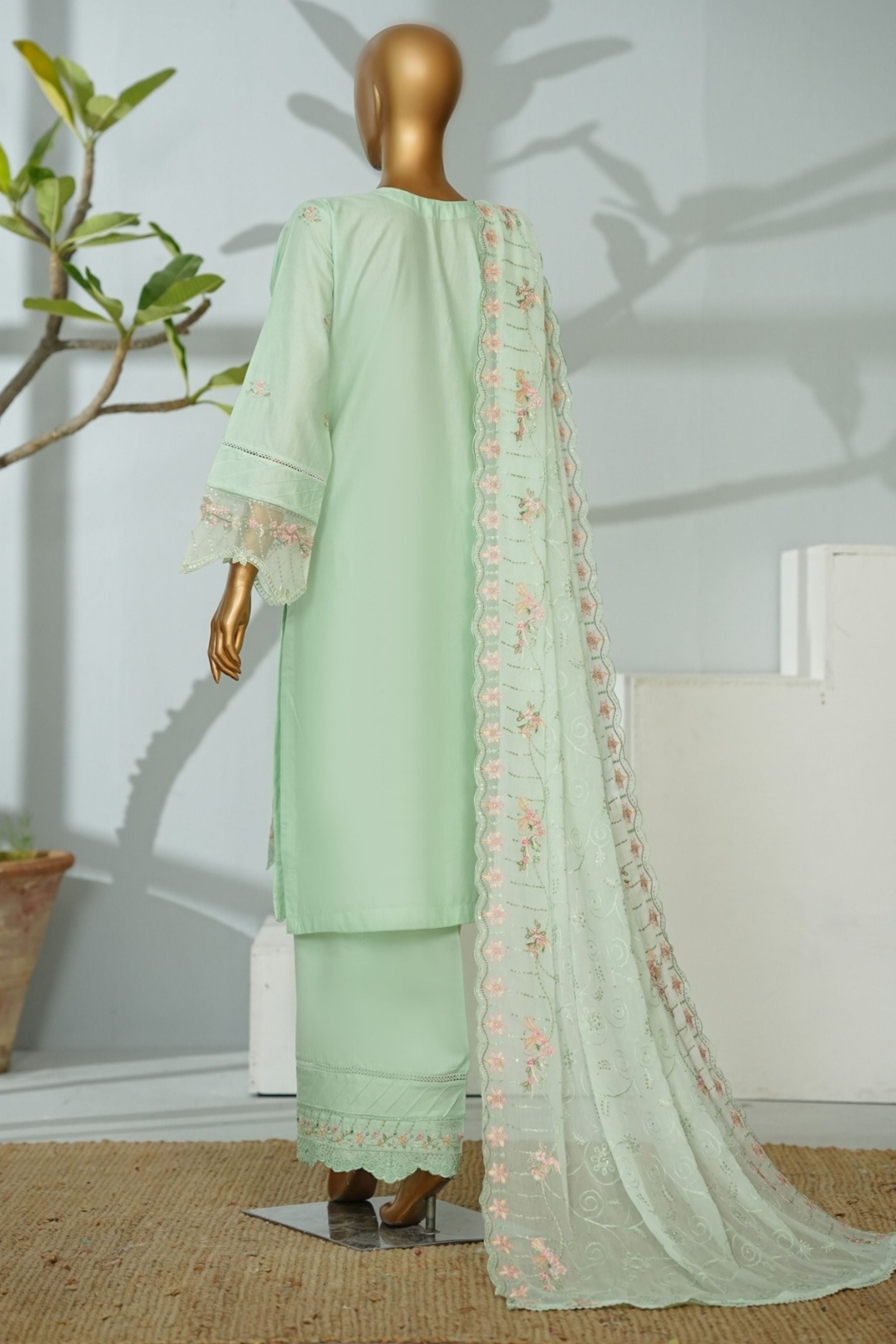 ECF - 17 Bin Saeed Original Apple Green Embroidered Cotton Fabric 3 - Piece Suit - Size S - M - L - Boutique By MaryamBoutique By MaryamBoutique By MaryamECF-17-SsECF - 17 Bin Saeed Original Apple Green Embroidered Cotton Fabric 3 - Piece Suit - Size S - M - L