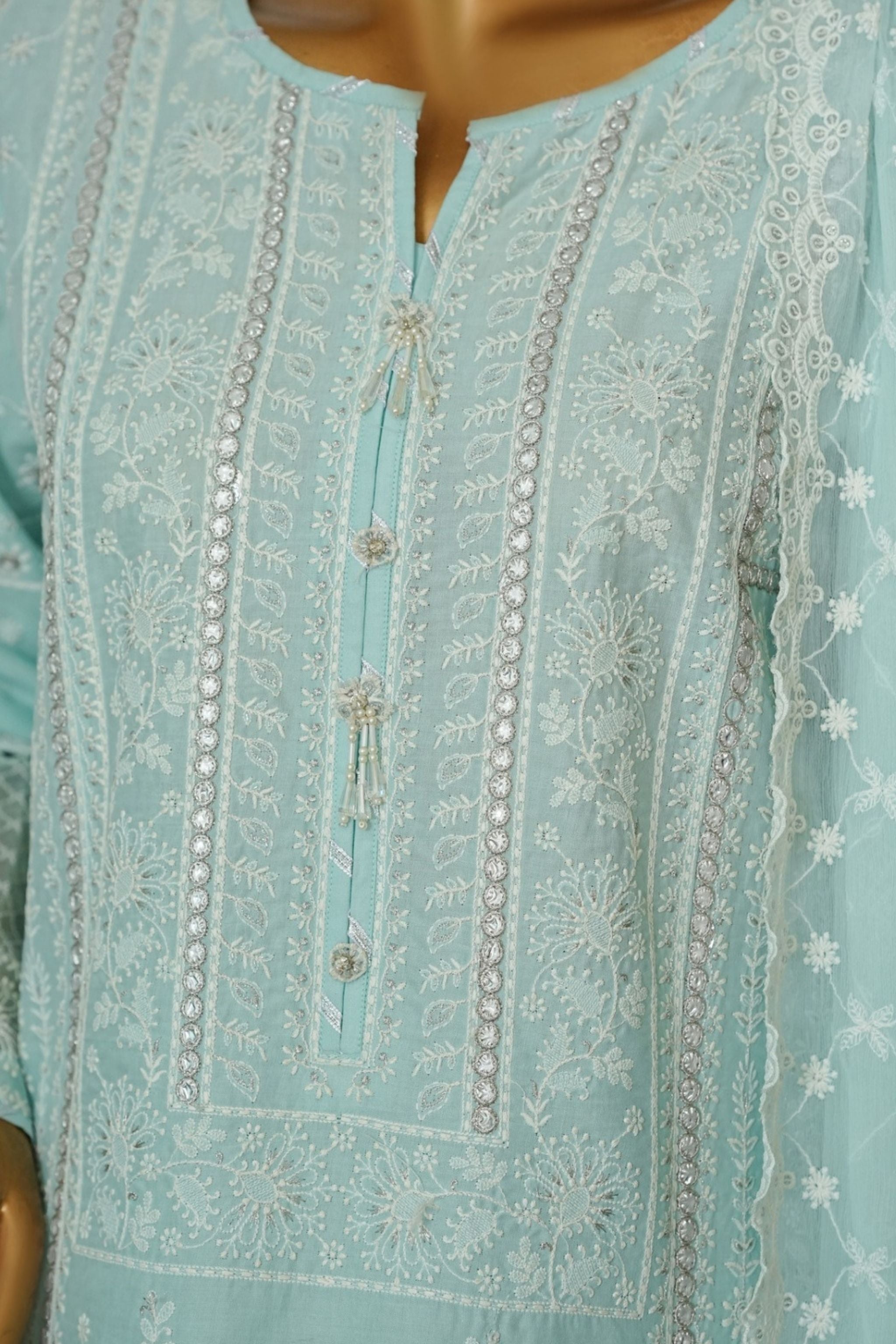 ECF - 19 Bin Saeed Original Aqua Ferozi Embroidered Cotton Fabric 3 - Piece Suit - Size S - M - L - Boutique By MaryamBoutique By MaryamBoutique By MaryamECF-19-SsECF - 19 Bin Saeed Original Aqua Ferozi Embroidered Cotton Fabric 3 - Piece Suit - Size S - M - L