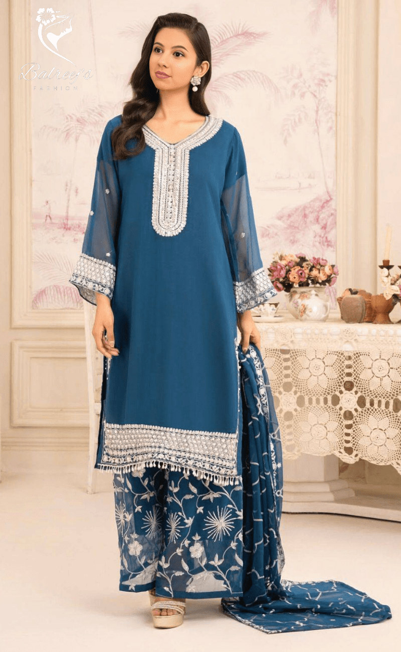 Chiffon 3pc with Plazo Stitch image 4