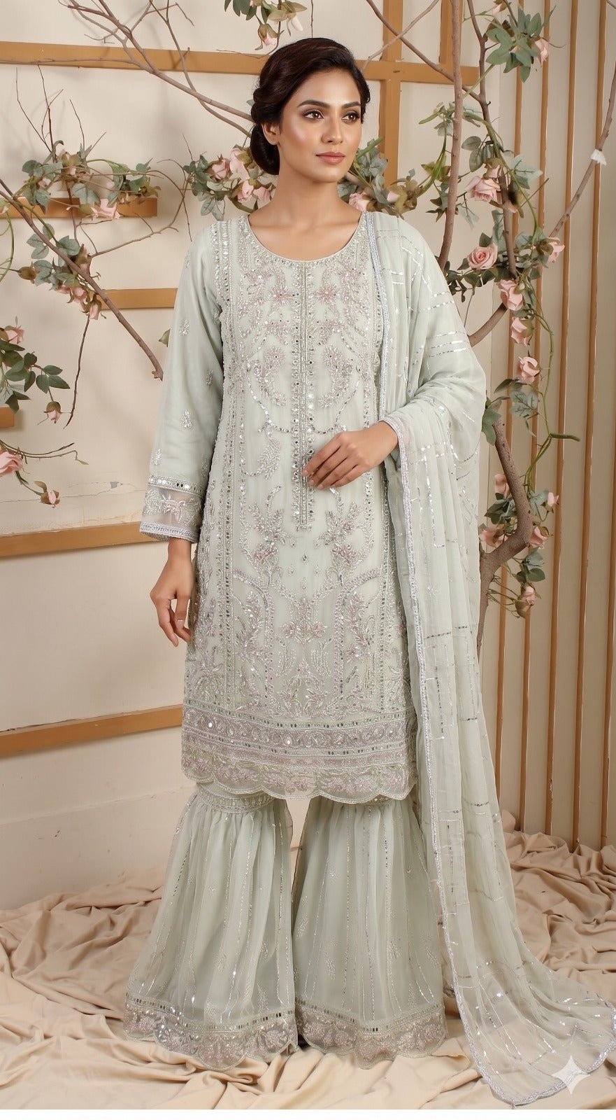 EG - 01 Elegant Girls / Women’s Embroidered 2 - Piece Kurta & Sharara Set – Traditional Dress - Boutique By MaryamBoutique By MaryamBoutique By MaryamLight Pista GreenSEG - 01 Elegant Girls / Women’s Embroidered 2 - Piece Kurta & Sharara Set – Traditional Dress