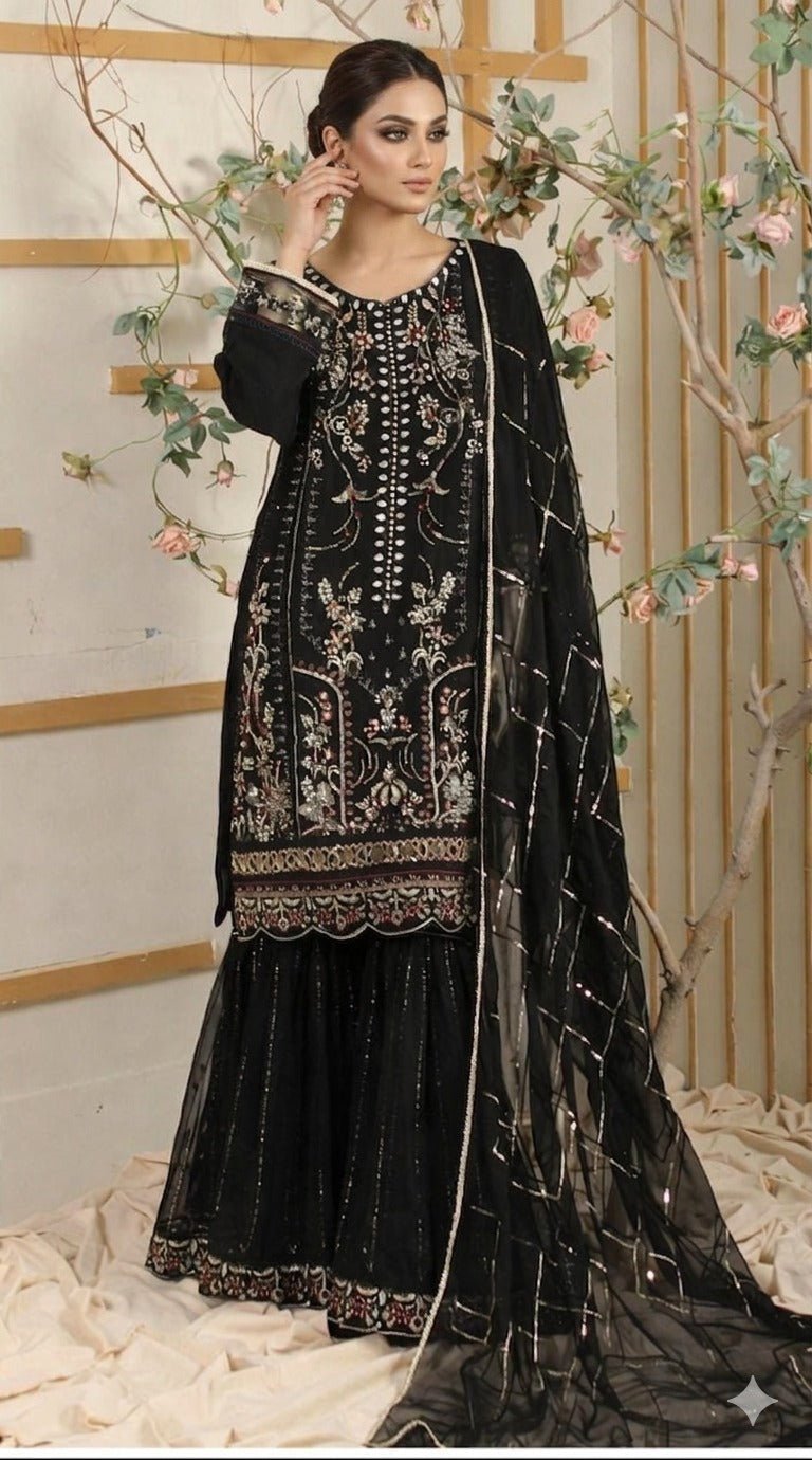 EG - 01 Elegant Girls / Women’s Embroidered 2 - Piece Kurta & Sharara Set – Traditional Dress - Boutique By MaryamBoutique By MaryamBoutique By MaryamBlackSEG - 01 Elegant Girls / Women’s Embroidered 2 - Piece Kurta & Sharara Set – Traditional Dress