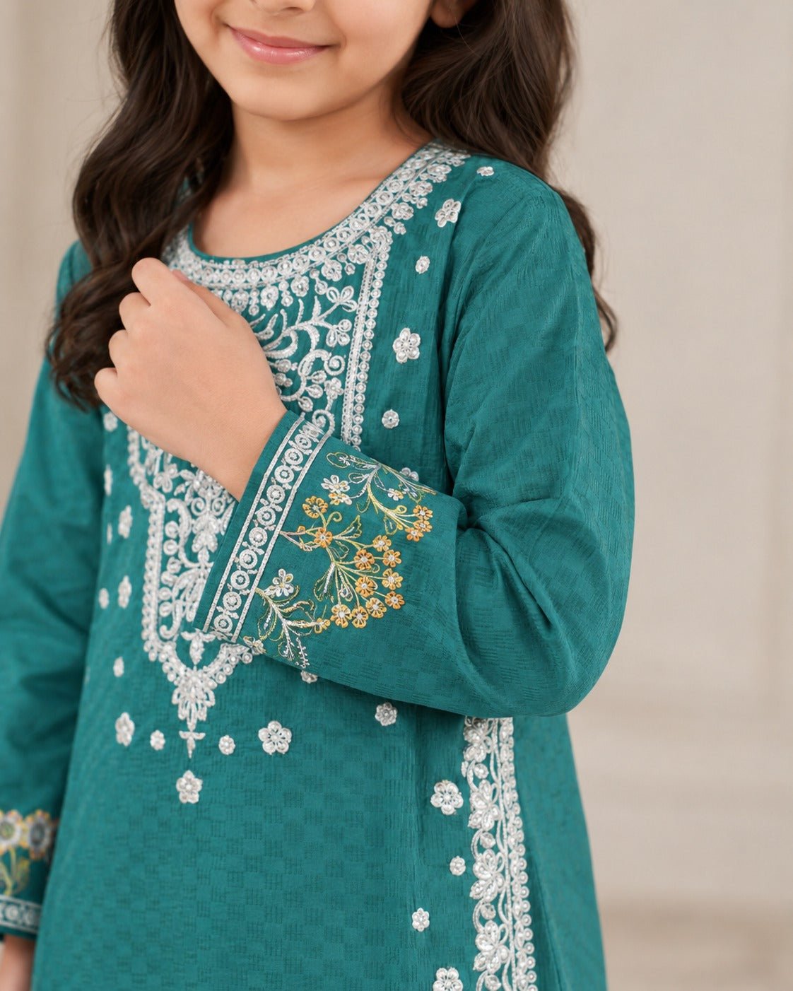 KD - 01 Teal Girls Embroidered 2 - Piece Kurta & Sharara Set – Traditional Dress for Girls - Boutique By MaryamBoutique By MaryamBoutique By MaryamBM-KD-00126KD - 01 Teal Girls Embroidered 2 - Piece Kurta & Sharara Set – Traditional Dress for Girls