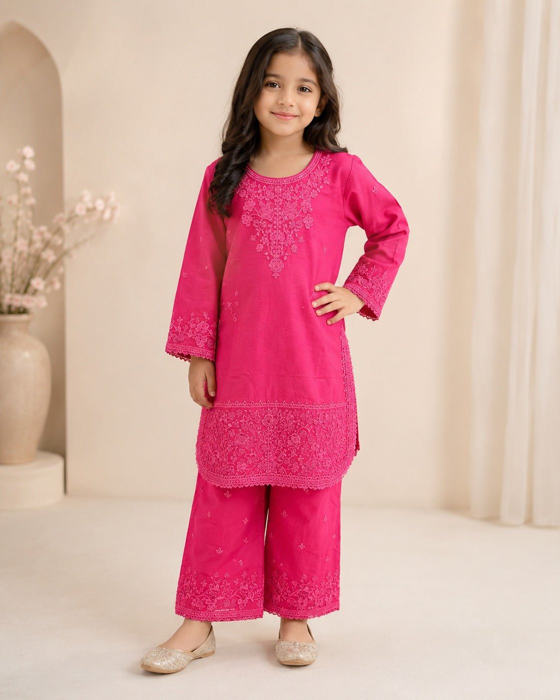 KD - 04 Fuchsia Girls Embroidered 2 - Piece Kurta & Sharara Set – Traditional Dress for Girls - Boutique By MaryamBoutique By MaryamBoutique By MaryamBM-KD-00426KD - 04 Fuchsia Girls Embroidered 2 - Piece Kurta & Sharara Set – Traditional Dress for Girls