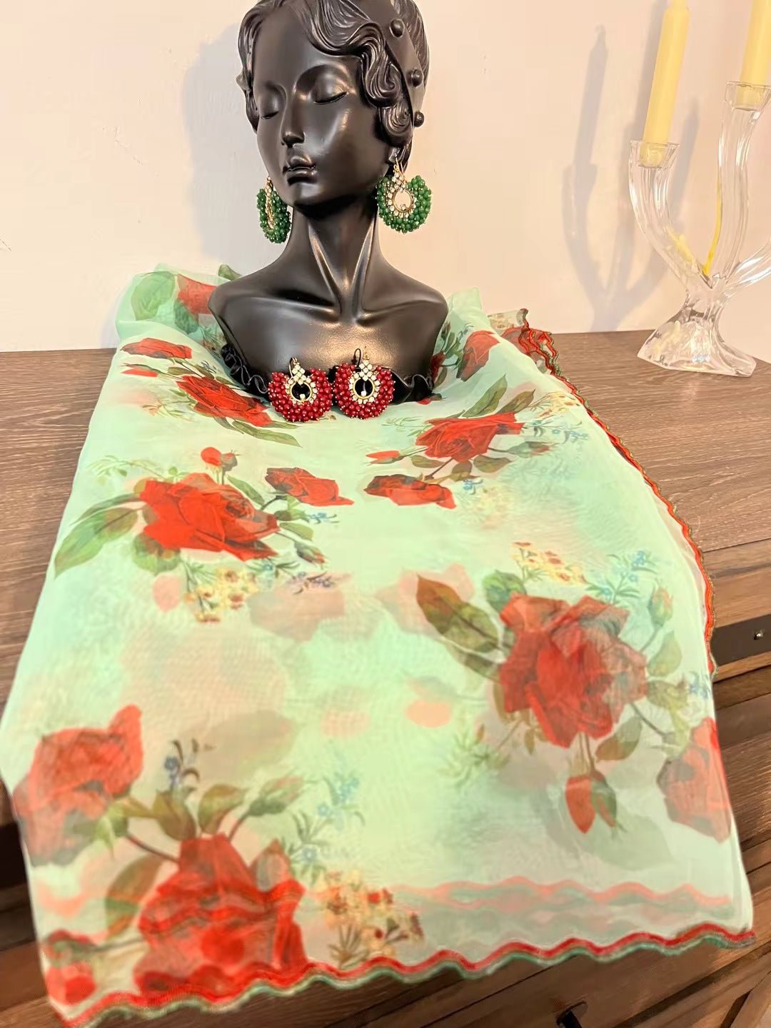 Luxury Printed Organza Dupattas | Floral & Digital Print Stoles - Boutique By MaryamBoutique By MaryamBoutique By Maryammint - greenLuxury Printed Organza Dupattas | Floral & Digital Print Stoles