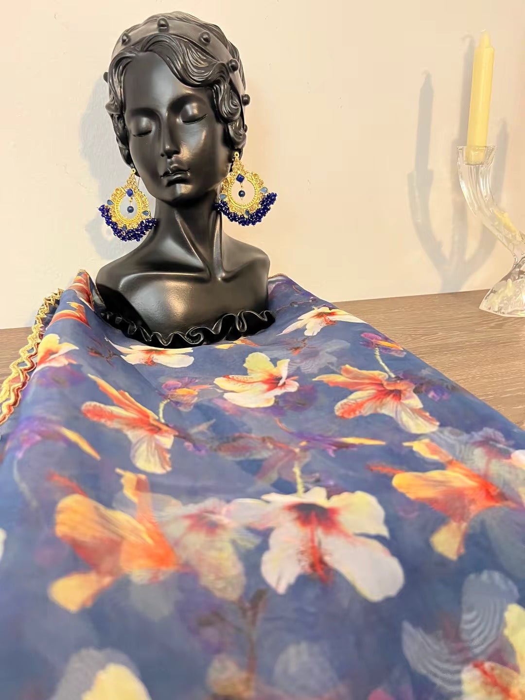 Luxury Printed Organza Dupattas | Floral & Digital Print Stoles - Boutique By MaryamBoutique By MaryamBoutique By Maryamnavy - blue - 1Luxury Printed Organza Dupattas | Floral & Digital Print Stoles
