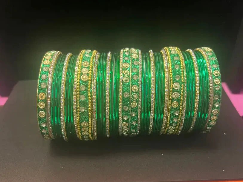 Luxury Stone - Studded Metal Bangles – Sparkling Handcrafted Festive Kada Set - Boutique By MaryamBoutique By MaryamBoutique By MaryamEmerald Green2.4Luxury Stone - Studded Metal Bangles – Sparkling Handcrafted Festive Kada Set