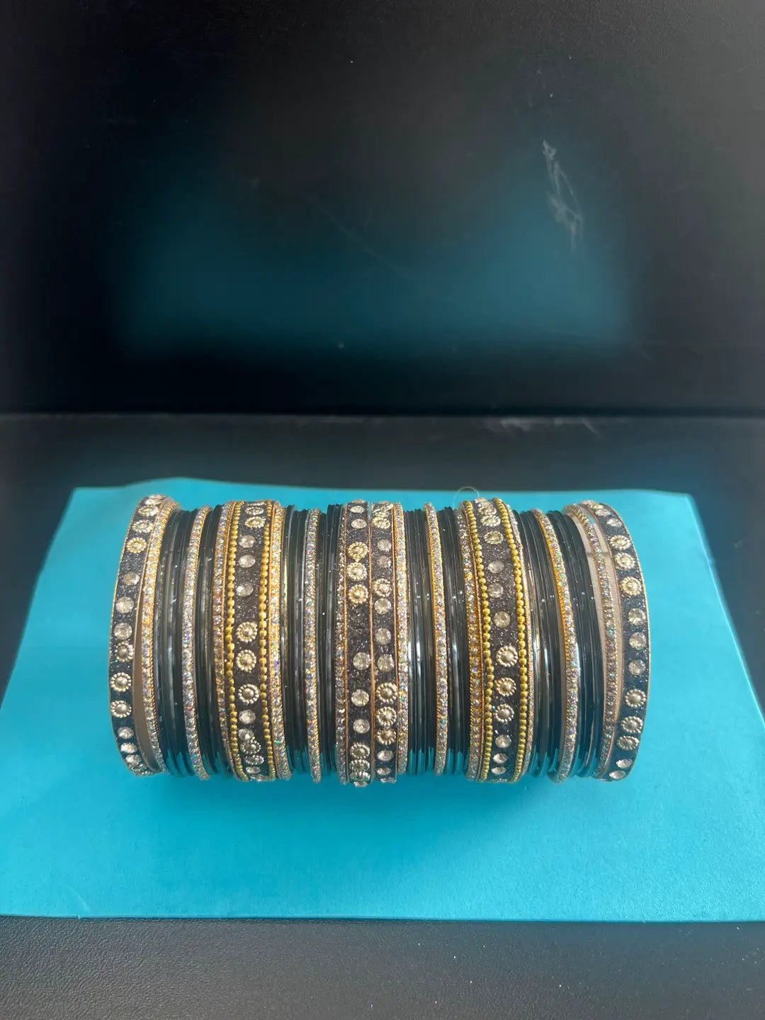 Luxury Stone - Studded Metal Bangles – Sparkling Handcrafted Festive Kada Set - Boutique By MaryamBoutique By MaryamBoutique By MaryamMidnight Black2.4Luxury Stone - Studded Metal Bangles – Sparkling Handcrafted Festive Kada Set