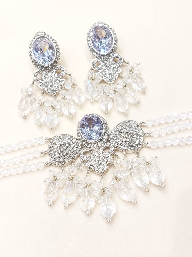 Premium 3 - Strand Crystal Choker Set | Available in 8 Vibrant Colors BMJ - 002 - Boutique By MaryamBoutique By MaryamBoutique By MaryamsilverPremium 3 - Strand Crystal Choker Set | Available in 8 Vibrant Colors BMJ - 002