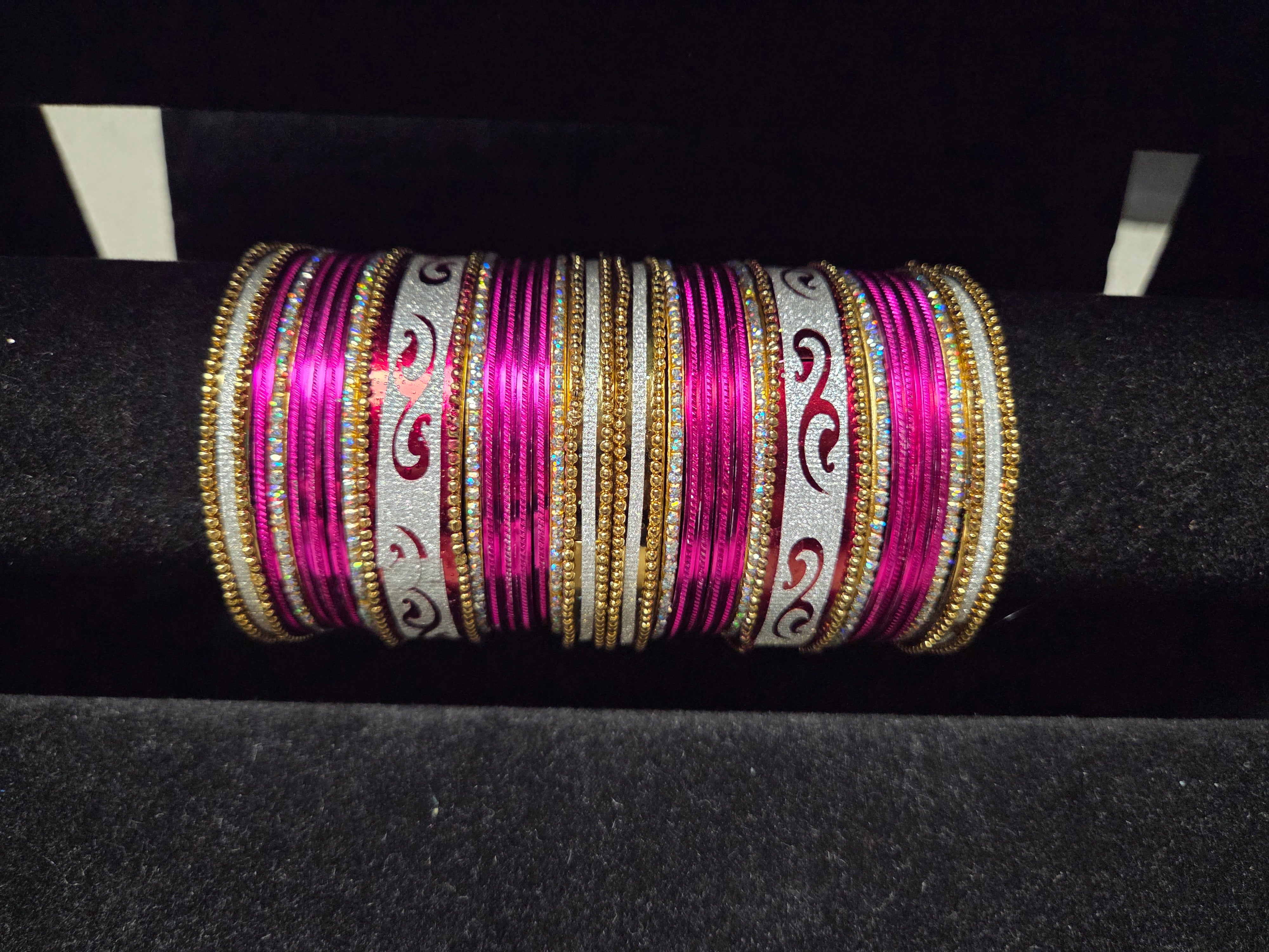 Premium Metal Bangles with High-Shine Gold & Silver Lacquer Finish – Set of [X]