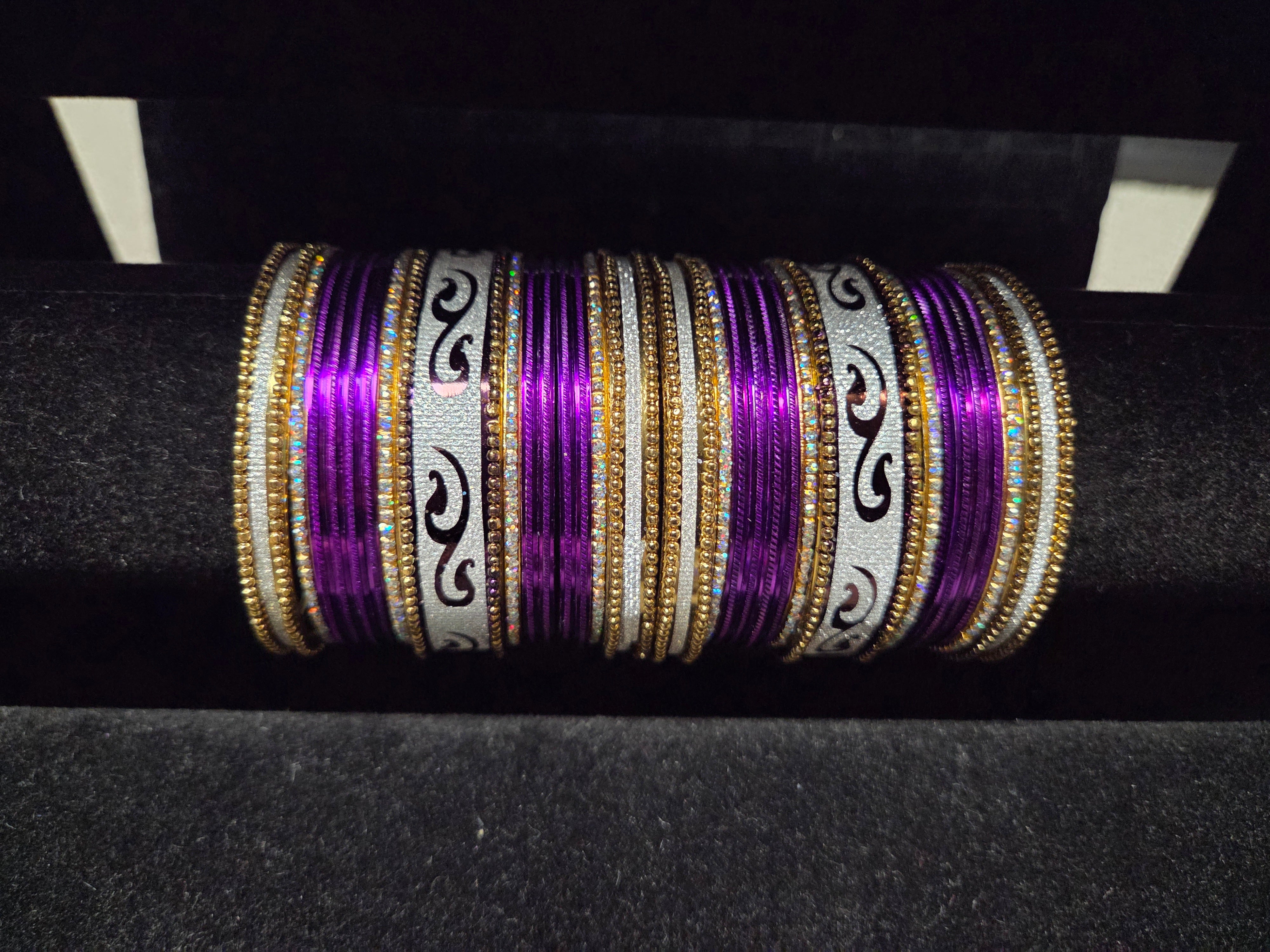 Premium Metal Bangles with High-Shine Gold & Silver Lacquer Finish – Set of [X]