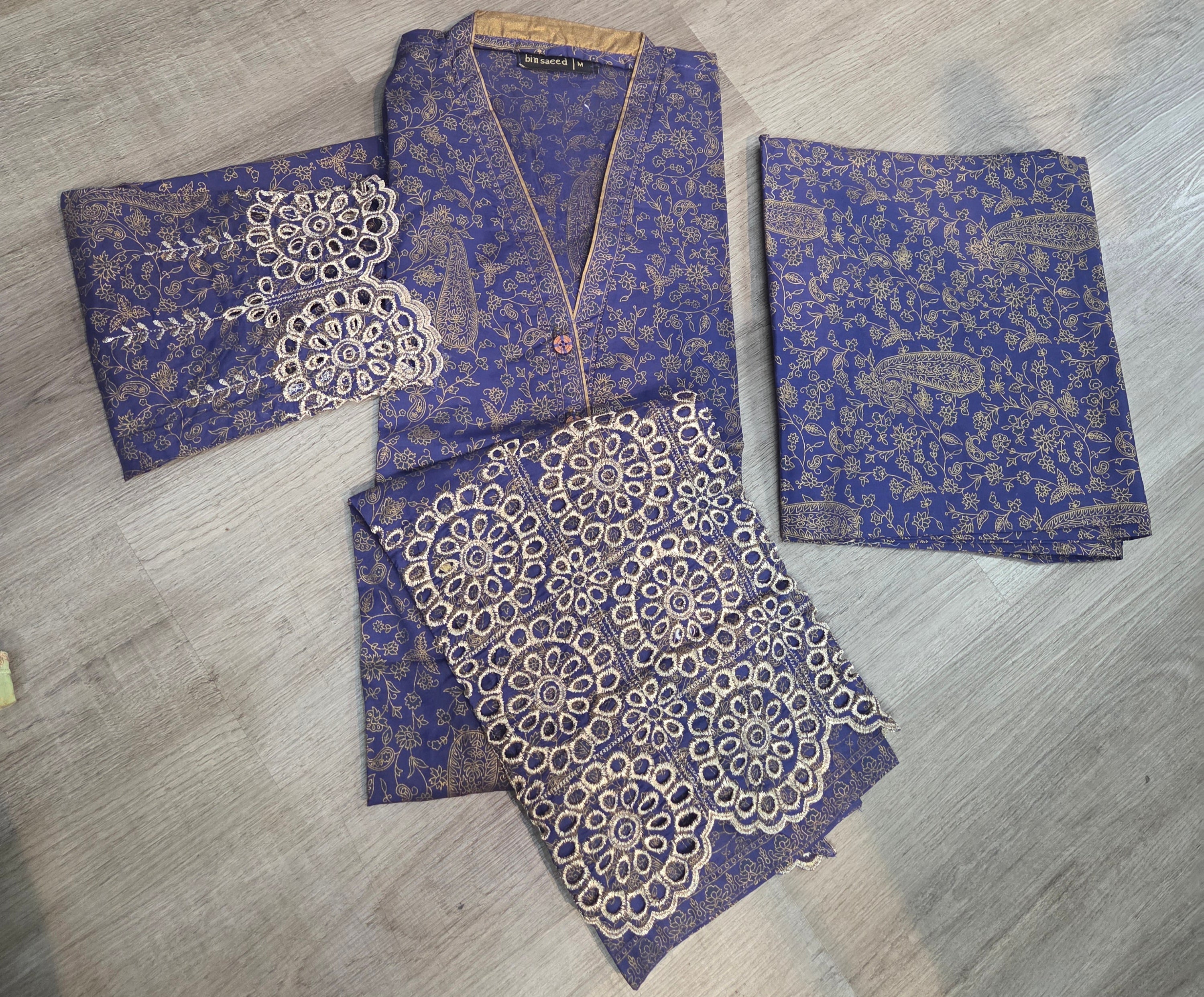 Bin Saeed Signature Embroidered 2-Piece Co-ord Set – Premium Cotton/Lawn Collection