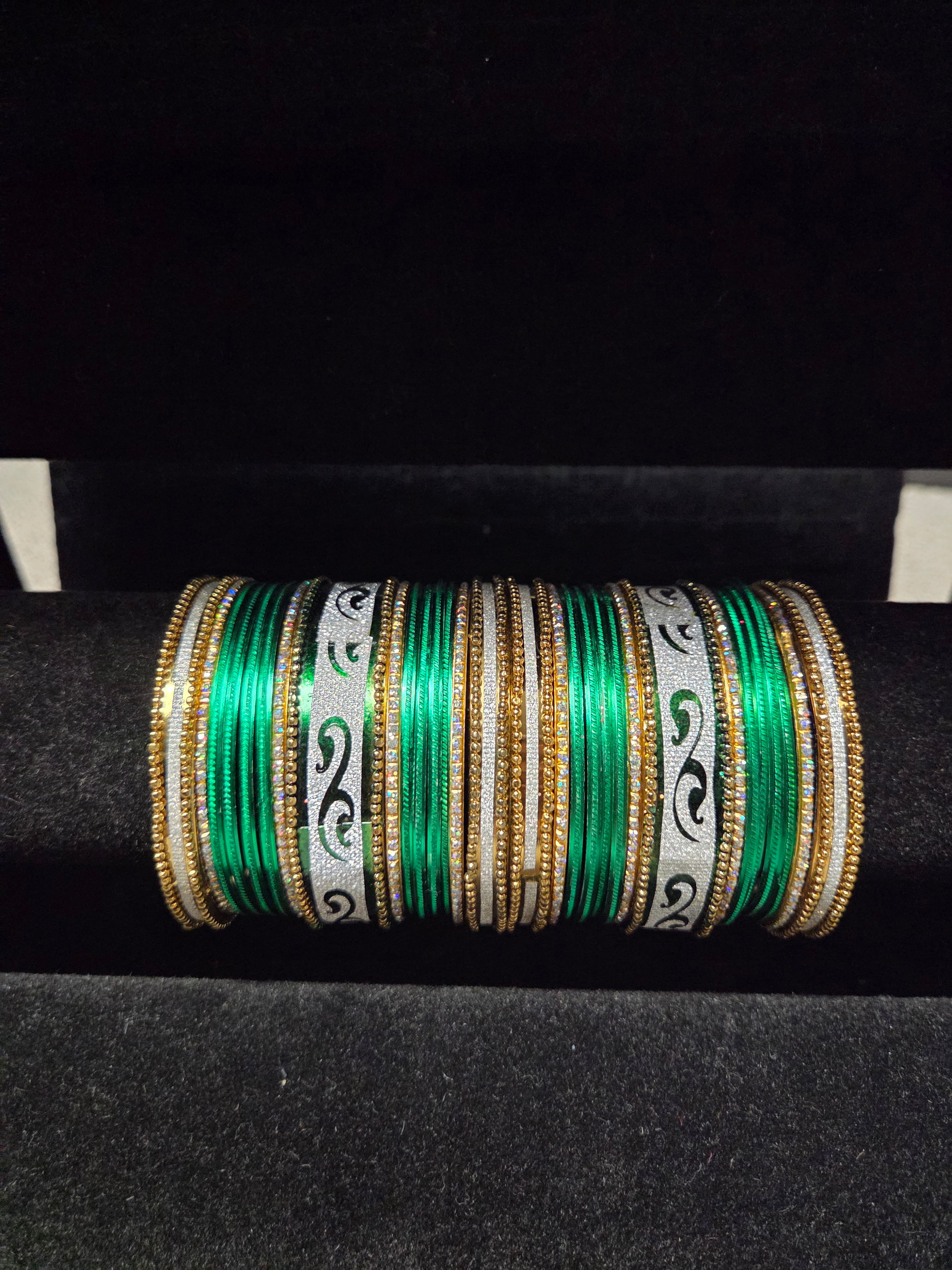 Premium Metal Bangles with High-Shine Gold & Silver Lacquer Finish – Set of [X]