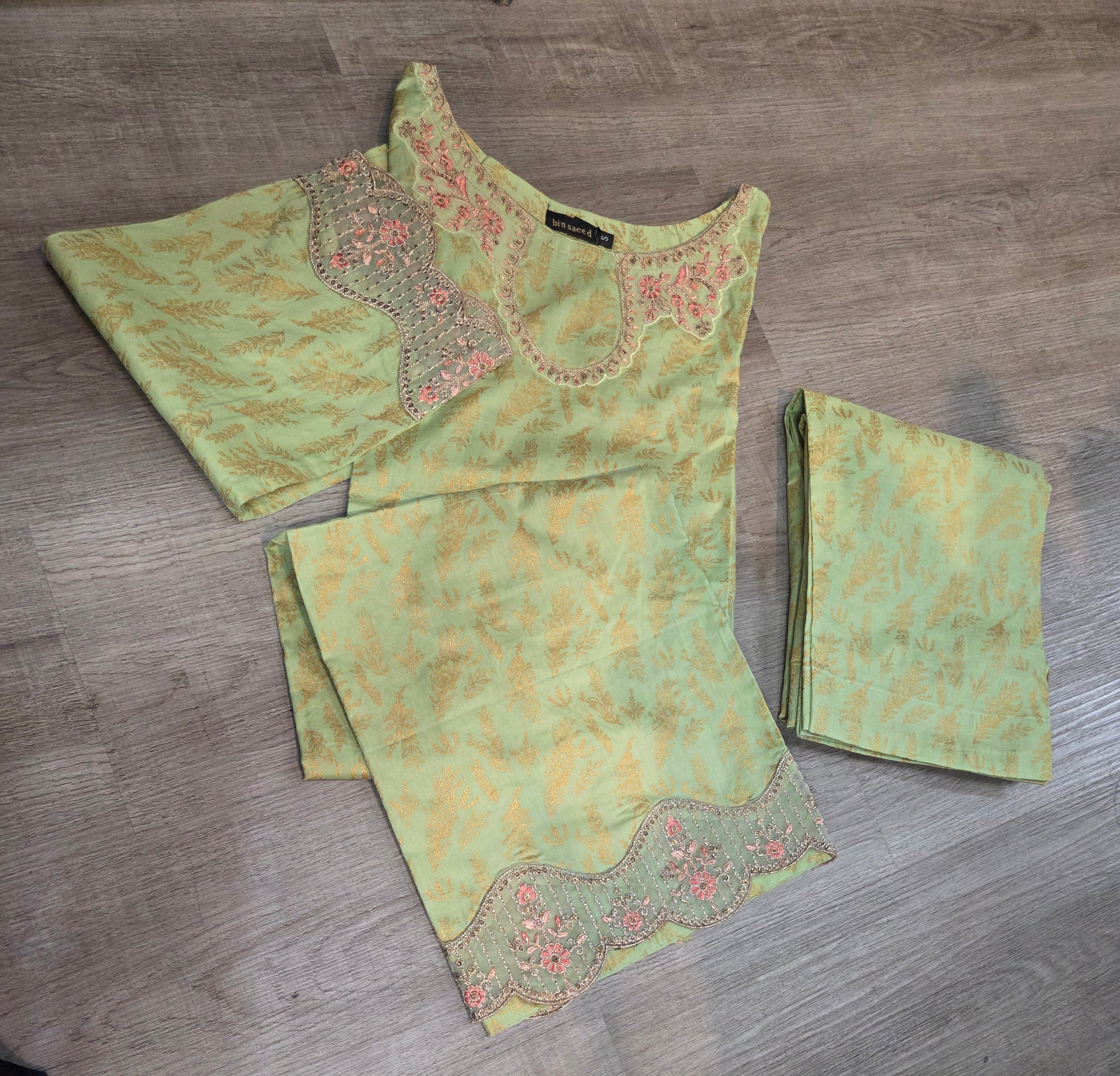 Bin Saeed Signature Embroidered 2-Piece Co-ord Set – Premium Cotton/Lawn Collection