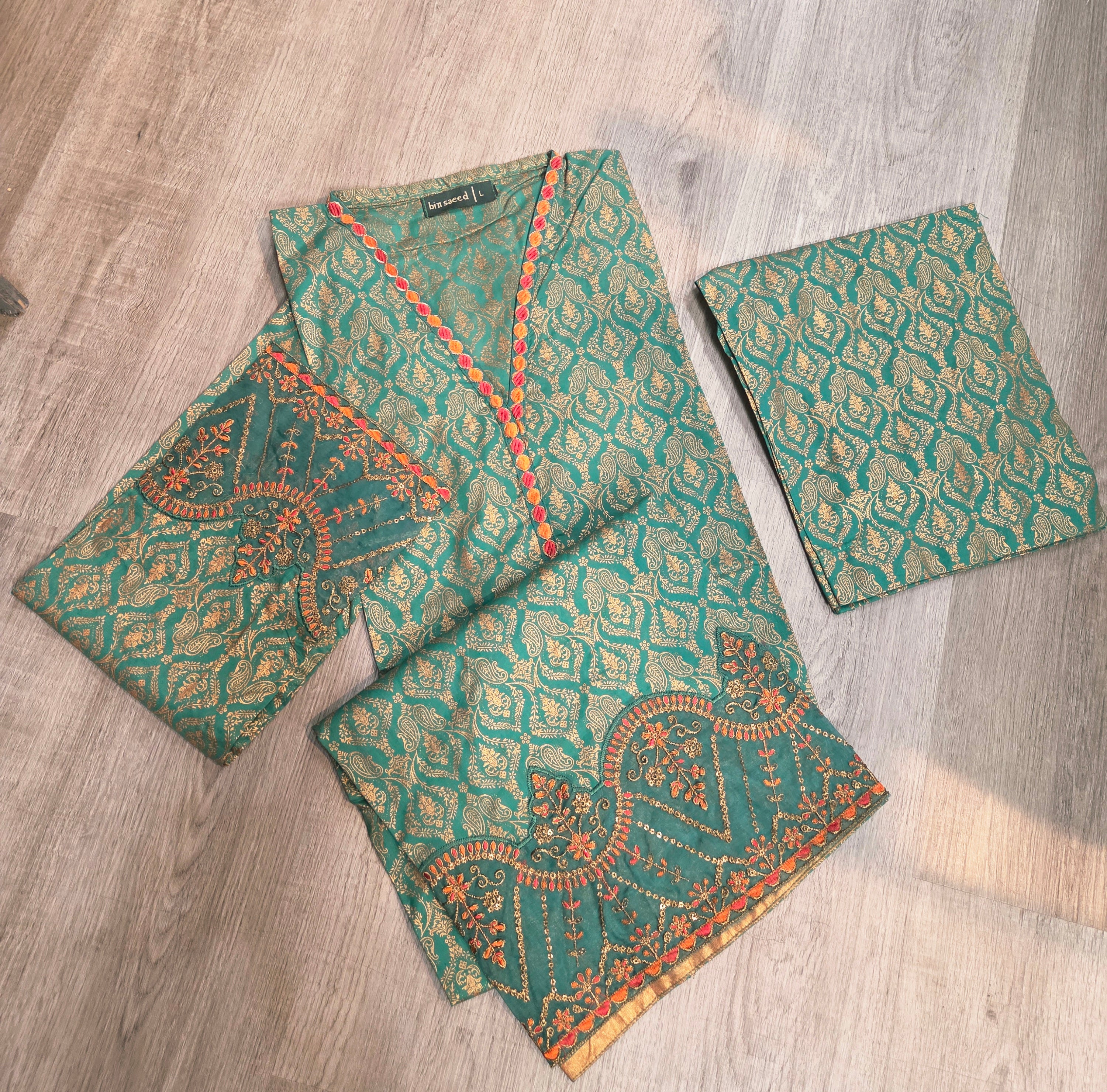 Bin Saeed Signature Embroidered 2-Piece Co-ord Set – Premium Cotton/Lawn Collection