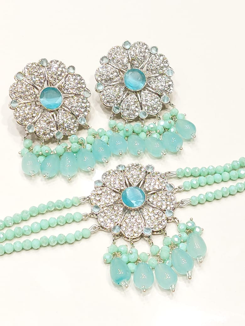 Sunflower Crystal Choker Set | 8 Vibrant Colors | Handcrafted Beaded Jewelry BMJ - 005 - Boutique By MaryamBoutique By MaryamBoutique By Maryamlight - skySunflower Crystal Choker Set | 8 Vibrant Colors | Handcrafted Beaded Jewelry BMJ - 005