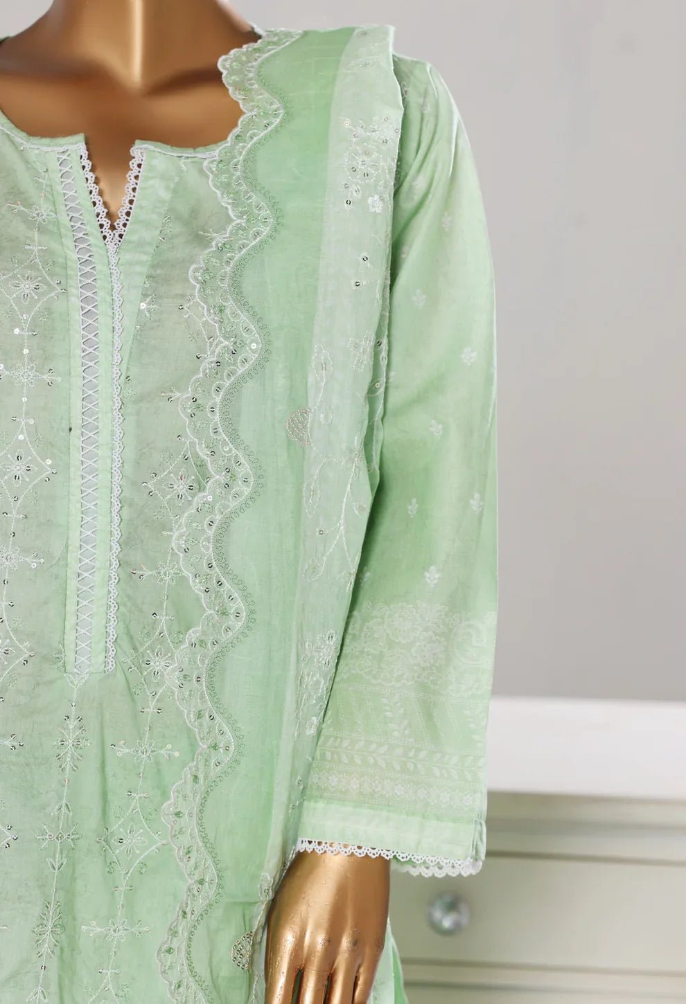WCE - 02 Bin Saeed Original White Chikankari Embroidered Suit - Size XL - Boutique By MaryamBoutique By MaryamBoutique By Maryamapple - greenxlWCE - 02 Bin Saeed Original White Chikankari Embroidered Suit - Size XL